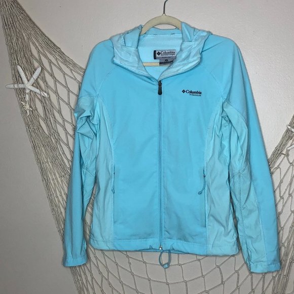 COLUMBIA Interchange Titanium Women's Zip-Up Hoodie Windbreaker Jacket Icy Morn - Picture 1 of 11